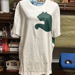 Puma White Shirt with Dark Green Logo